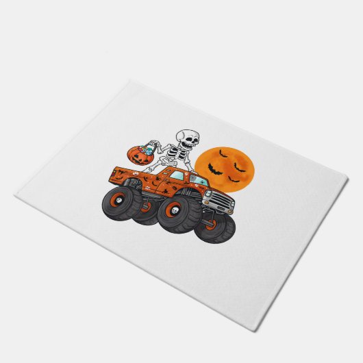 Halloween Skeleton Riding Monster Truck Deurmat (Schuin)