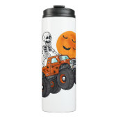 Halloween Skeleton Riding Monster Truck Thermosbeker (Voorkant)