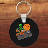 Halloween Skeleton Riding Monster Truck Toddler Bo Sleutelhanger (Achterkant)