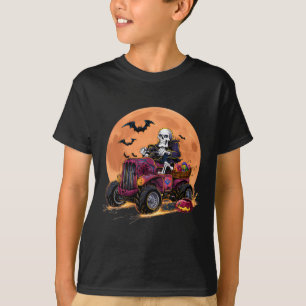 Halloween Skeleton Riding Monster Truck Toddler Bo T-shirt
