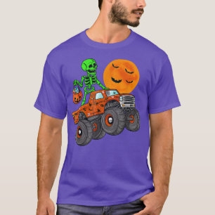 Halloween Skeleton Riding Monster Truck Toddler Bo T-shirt