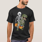 Halloween Skeleton Riding Mummy Dinosaur Rex  Pump T-shirt (Voorkant)