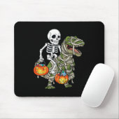 Halloween Skeleton Riding Mummy Dinosaur T Rex Fun Muismat (Met muis)