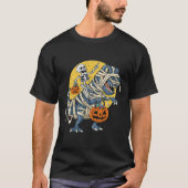 Halloween Skeleton Riding Mummy Dinosaur T rex Pum T-shirt (Voorkant)