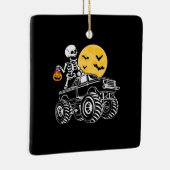 Halloween Skeleton Riding Truck Birthday Keramisch Ornament (Rechts)