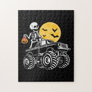 Halloween Skeleton Riding Truck Birthday Legpuzzel