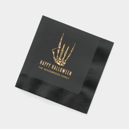 Halloween Skeleton Rock Hand Heavy Metal Folie Servetten (Links)