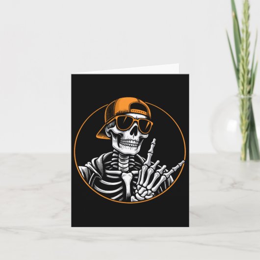 Halloween Skeleton Rock Hand Kaart (Voorkant)