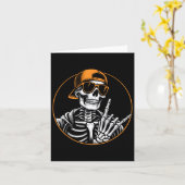 Halloween Skeleton Rock Hand Kaart (Gele Bloem)
