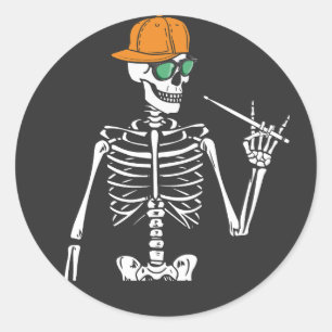 Halloween Skeleton Rock Hand Palling Drums Ronde Sticker