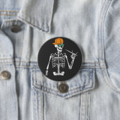 Halloween Skeleton Rock Hand Palling Drums Round Ronde Button 7,6 Cm (In situ)
