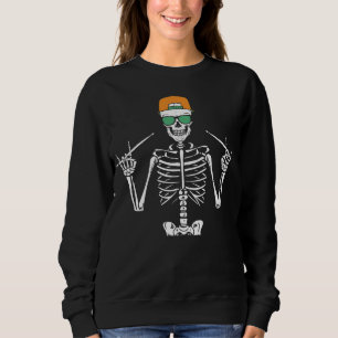 Halloween Skeleton Rock Hand Palling Drums Women Trui