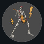 Halloween Skeleton Rock Hand Plays Guitar Ronde Sticker<br><div class="desc">Halloween Skeleton Rock Hand die Guitar Graphic Design Classic Round Sticker Classic Collectie afspelen.</div>