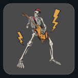 Halloween Skeleton Rock Hand Plays Guitar Vierkante Sticker<br><div class="desc">Halloween Skeleton Rock Hand Plays Guitar Graphic Design Gift Square Sticker Classic Collectie.</div>