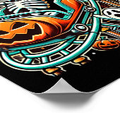 Halloween Skeleton Roller Onderzetter Poster (Hoek)