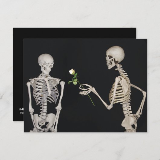 Halloween Skeleton Romance Briefkaart (Voorkant / Achterkant)