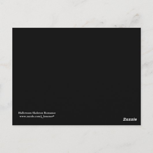 Halloween Skeleton Romance Briefkaart (Achterkant)