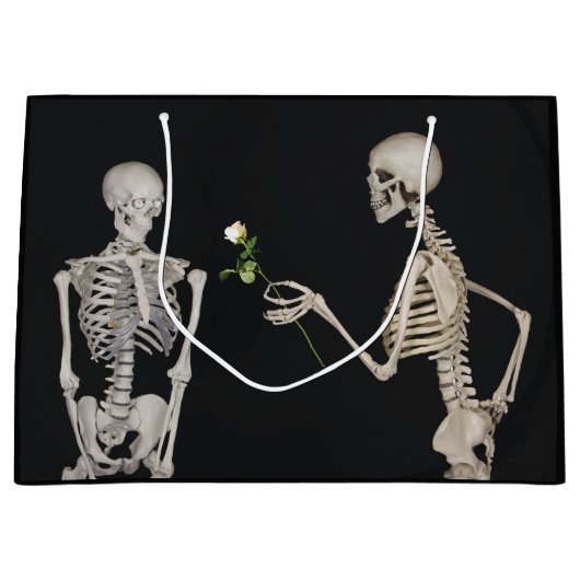 Halloween Skeleton Romance Large Cadeautasje (Voorkant)