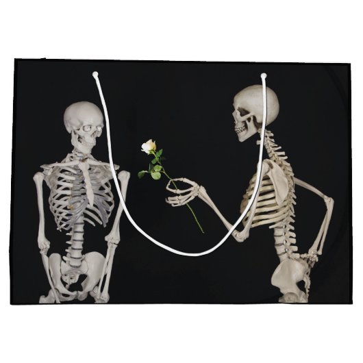 Halloween Skeleton Romance Large Cadeautasje (Achterkant)