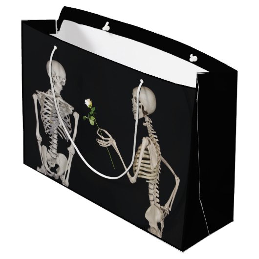 Halloween Skeleton Romance Large Cadeautasje (Achterkant Gekanteld)