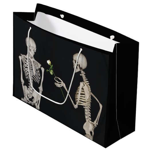 Halloween Skeleton Romance Large Cadeautasje (Voorkant Gekanteld)