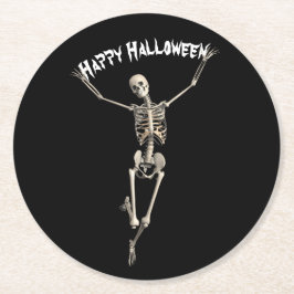 Halloween Skeleton Ronde Kartonnen Onderzetter