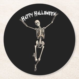 Halloween Skeleton Ronde Kartonnen Onderzetter