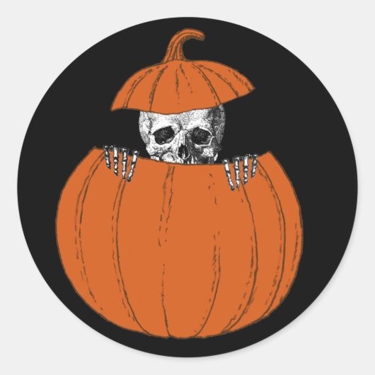 Halloween Skeleton Ronde Sticker (Voorkant)