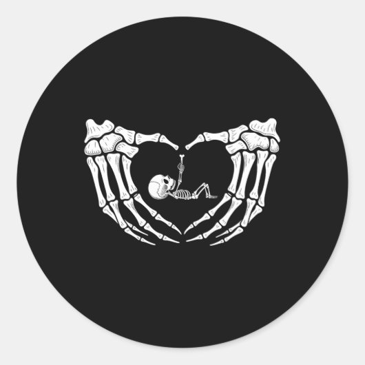 Halloween Skeleton Ronde Sticker (Voorkant)