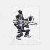 Halloween Skeleton School Marching Band Trombone P Fleece Deken (Voorkant)