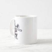 Halloween Skeleton School Marching Band Trombone P Koffiemok (Voorkant links)