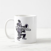 Halloween Skeleton School Marching Band Trombone P Koffiemok (Links)