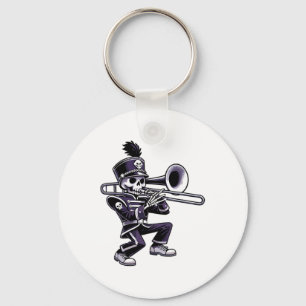 Halloween Skeleton School Marching Band Trombone P Sleutelhanger
