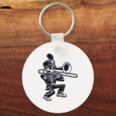 Halloween Skeleton School Marching Band Trombone P Sleutelhanger (Voorkant)