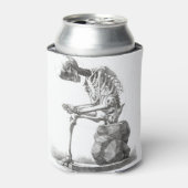 Halloween Skeleton Sitting Anatomy Blikjeskoeler (Blikje Voorkant)