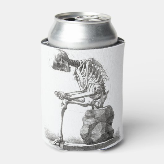 Halloween Skeleton Sitting Anatomy Blikjeskoeler (Blikje Voorkant)