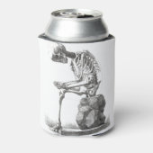 Halloween Skeleton Sitting Anatomy Blikjeskoeler (Blikje Achterkant)