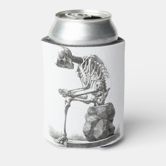 Halloween Skeleton Sitting Anatomy Blikjeskoeler (Blikje Achterkant)