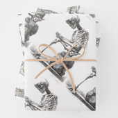 Halloween Skeleton Sitting Anatomy Inpakpapier Vel (In situ)