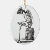 Halloween Skeleton Sitting Anatomy Keramisch Ornament (Rechts)