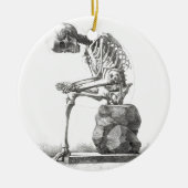 Halloween Skeleton Sitting Anatomy Keramisch Ornament (Voorkant)