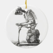 Halloween Skeleton Sitting Anatomy Keramisch Ornament (Achterkant)
