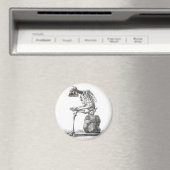 Halloween Skeleton Sitting Anatomy Magneet (Insitu (Vaatwasser))