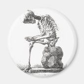 Halloween Skeleton Sitting Anatomy Magneet (Voorkant)