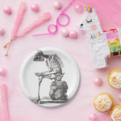 Halloween Skeleton Sitting Anatomy Papieren Bordje (Feest)