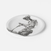 Halloween Skeleton Sitting Anatomy Papieren Bordje (Gekanteld)