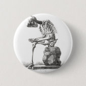 Halloween Skeleton Sitting Anatomy Ronde Button 5,7 Cm (Voorkant)