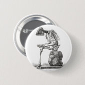 Halloween Skeleton Sitting Anatomy Ronde Button 5,7 Cm (Voorkant /achterkant)