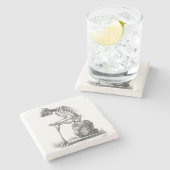 Halloween Skeleton Sitting Anatomy Stenen Onderzetter (Zijkant)