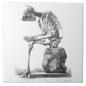 Halloween Skeleton Sitting Anatomy Tegeltje (Voorkant)